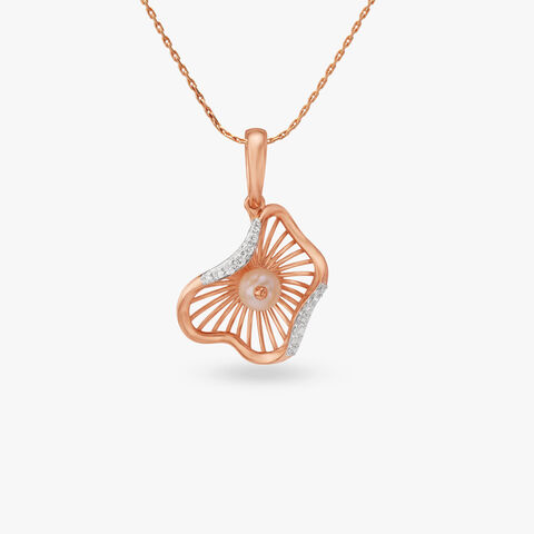 Radiant Shell Diamond Pendant