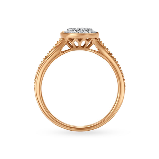 14KT White And Rose Gold Diamond Finger Ring,,hi-res image number null