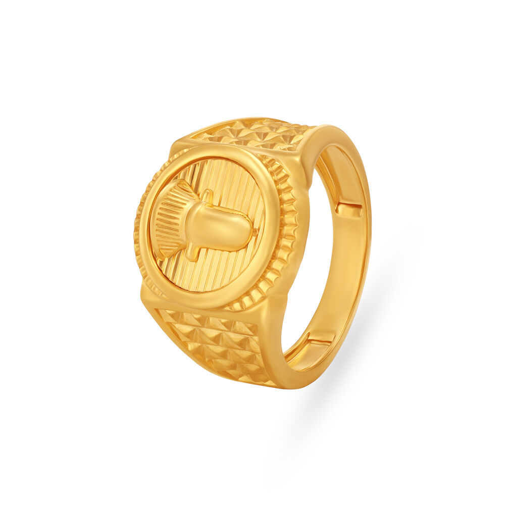 Lord Shiva Gold Finger Ring For Men