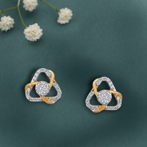 Glamourous Twirl Diamond Stud Earrings