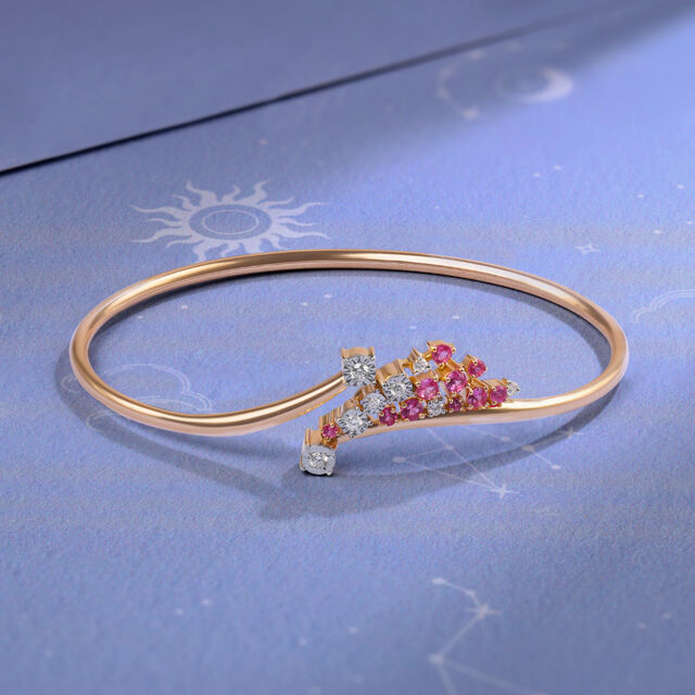 Nebula's Twilight Pink Sapphire 14KT Bangle,,hi-res image number null