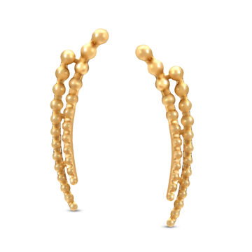 Mia All-Rounders By Tanishq 14KT Yellow Gold Ear Climbers With Bead Design