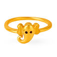 Lord Ganesh Gold Finger Ring for Kids,,hi-res image number null
