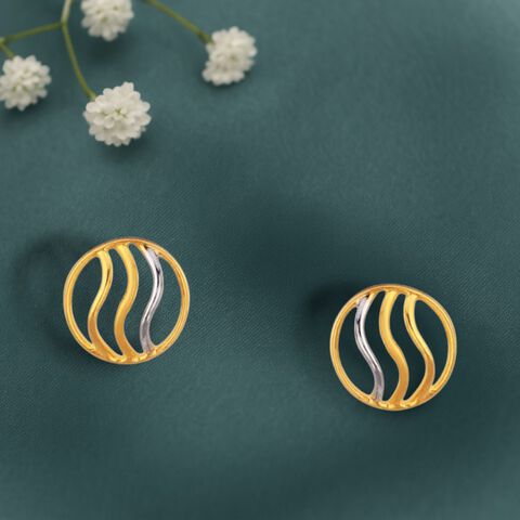 Happy Swirl Gold Stud Earrings for Kids