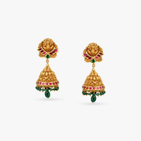Antique Peacock Jhumka Earrings