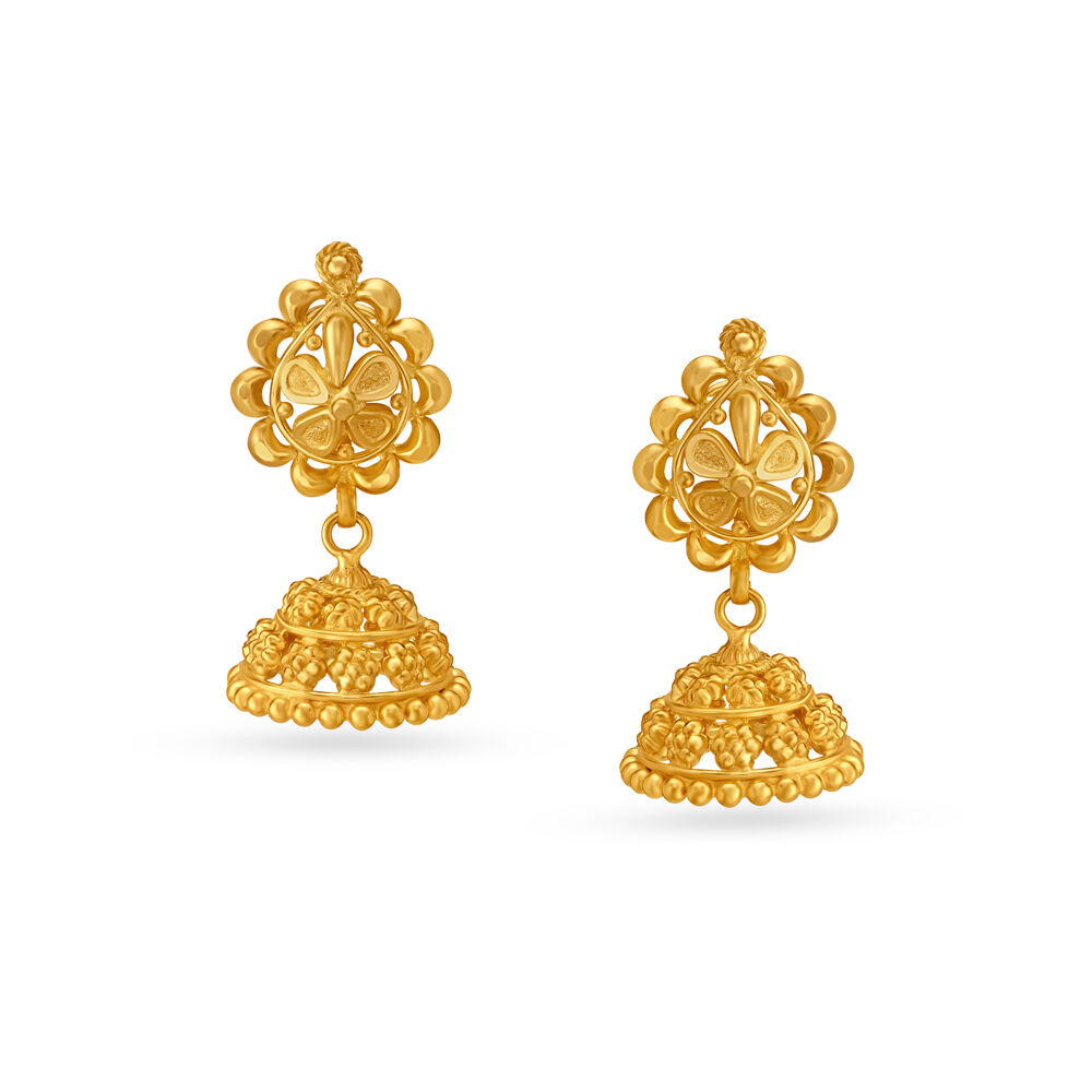 Gold jhumka earrings on sale tanishq with price