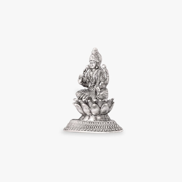 Auspicious Ganesha and Lakshmi Silver Idol
