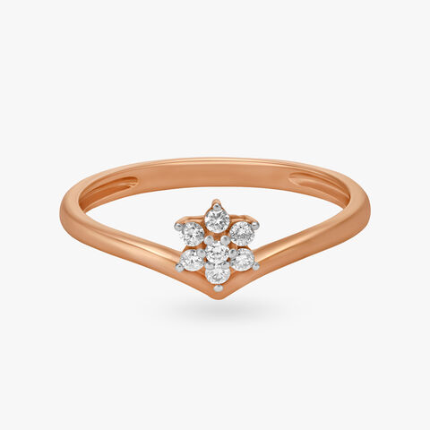 Floral Diamond Finger Ring alternate view 1
