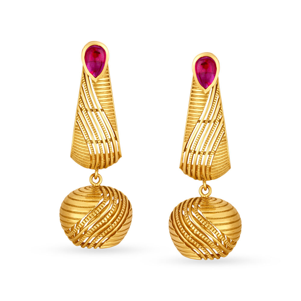 Tanishq 18 carat gold new arrivals earrings