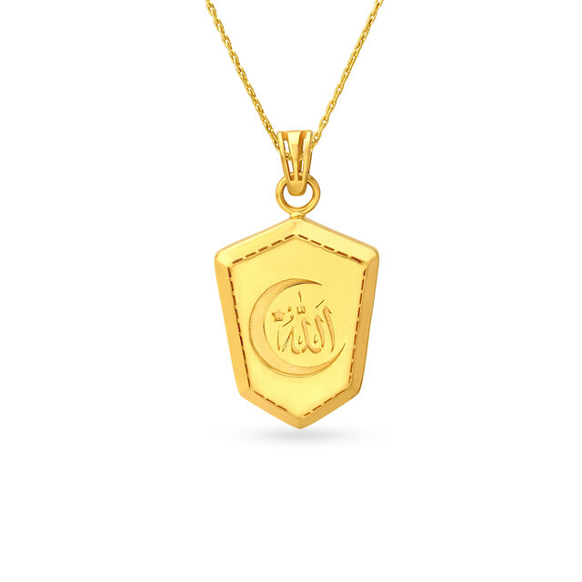 Islamic Symbol Engraved Men's Laser Cut Pendant,,hi-res image number null
