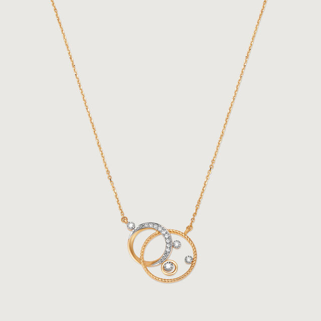 Cosmic Whirl 14KT Diamond Pendant With Chain,,hi-res image number null