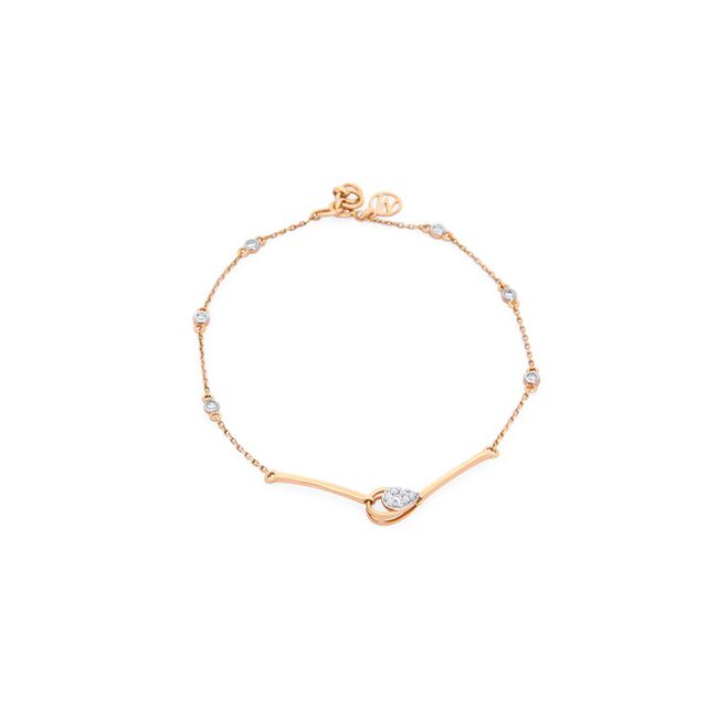 14 KT Rose Gold Eclectic Diamond Bracelet,,hi-res image number null