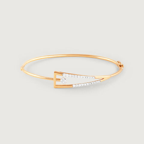 Sculpted Edge Gold & Diamond Bangle