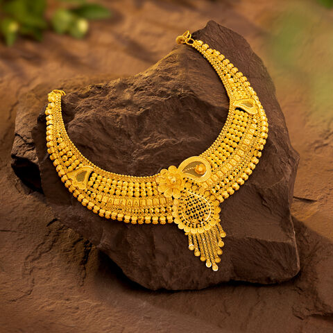 Filigree Bloom Gold Necklace Set