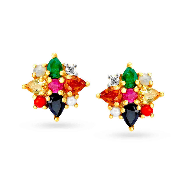Samidha Navratna Stud Earrings,,hi-res image number null