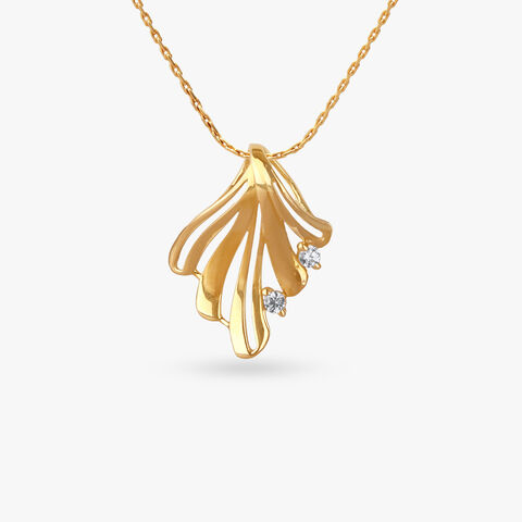 Flow Flare Gold Pendant and Earrings Set