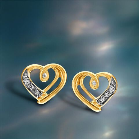 Timeless Hearts Diamond Stud Earrings