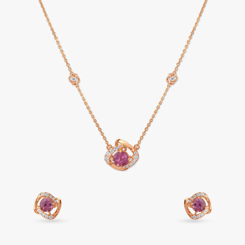 Pink Serenade Diamond Necklace Set