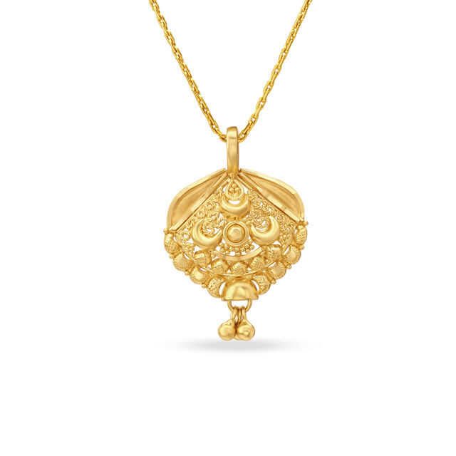 Ornate Gold Rhombic Pendant,,hi-res image number null