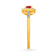 Ruby Studded Diamond Finger Ring,,hi-res image number null