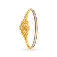 Exquisite Gold Bangle with a Floral Design,,hi-res image number null