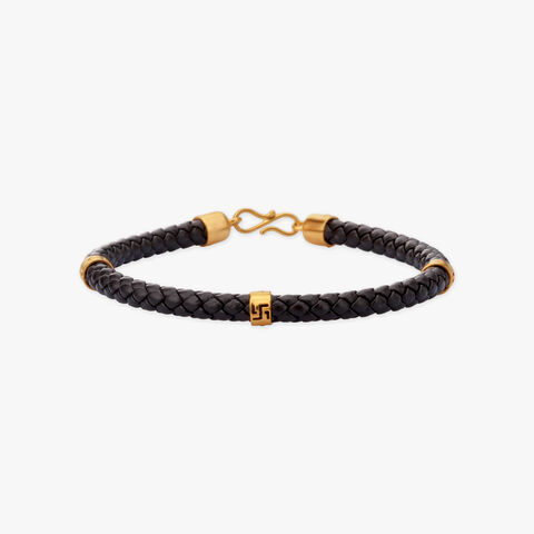 Shubh Swastik Gold Bracelet for Men