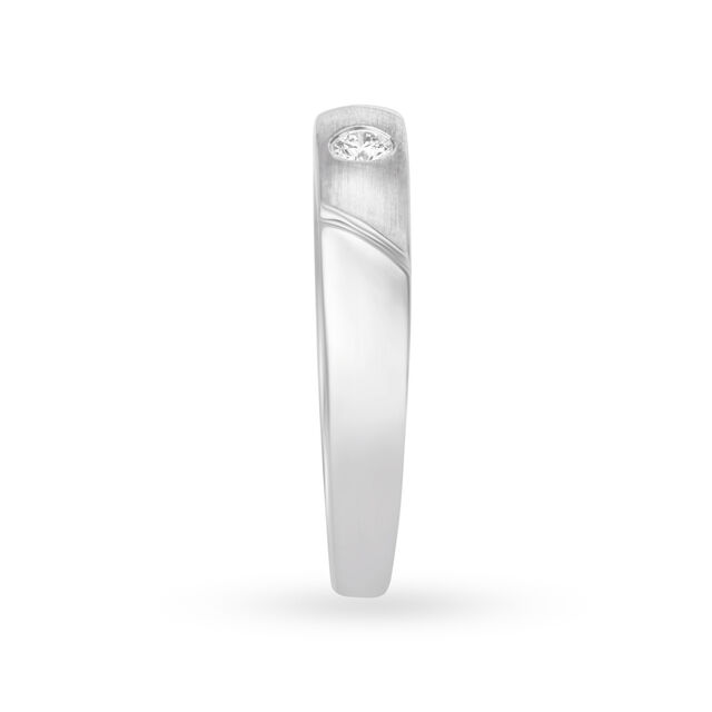 Impressive Striped Platinum and Diamond Ring,,hi-res image number null