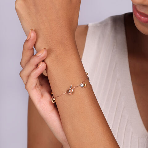 14KT Golden Trio of Hearts Bracelet