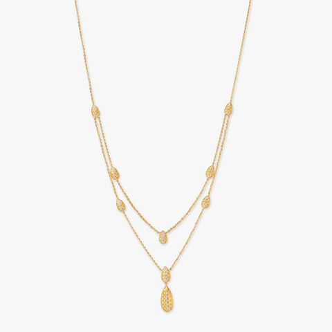 Sculpted Drops Gold Necklace