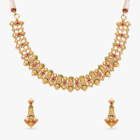 Royal Rosette Gold Necklace set
