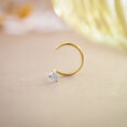 Delicate Gold and Diamond Nose Pin,,hi-res image number null