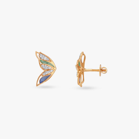 Colourlift Wing Diamond Stud Earrings