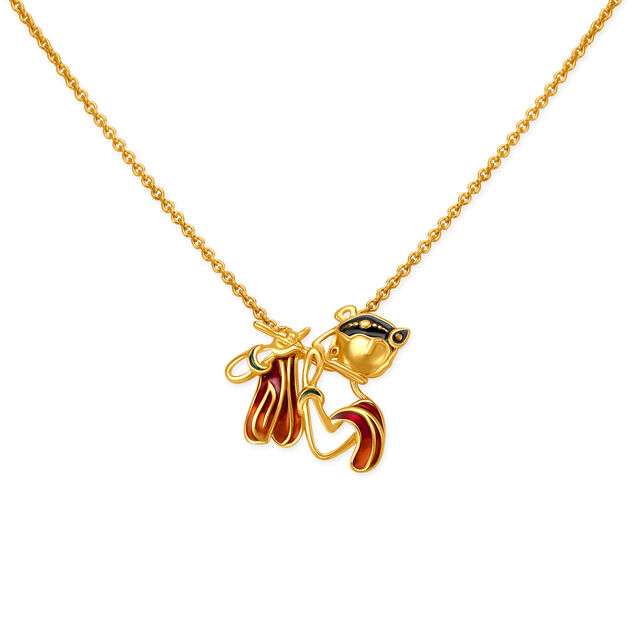 Modern Lord Krishna Gold Pendant with Chain
