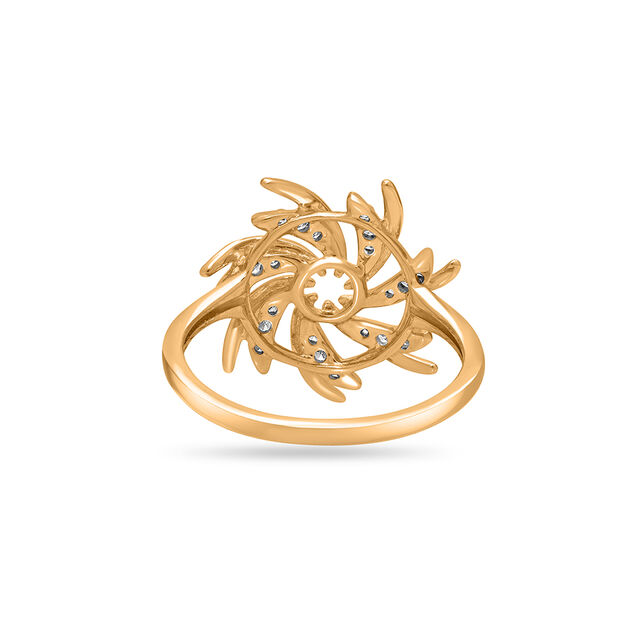18 KT Yellow Gold Chakram Festive Ring,,hi-res image number null