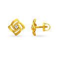 Elegant Contemporary Gold Stud Earrings,,hi-res image number null