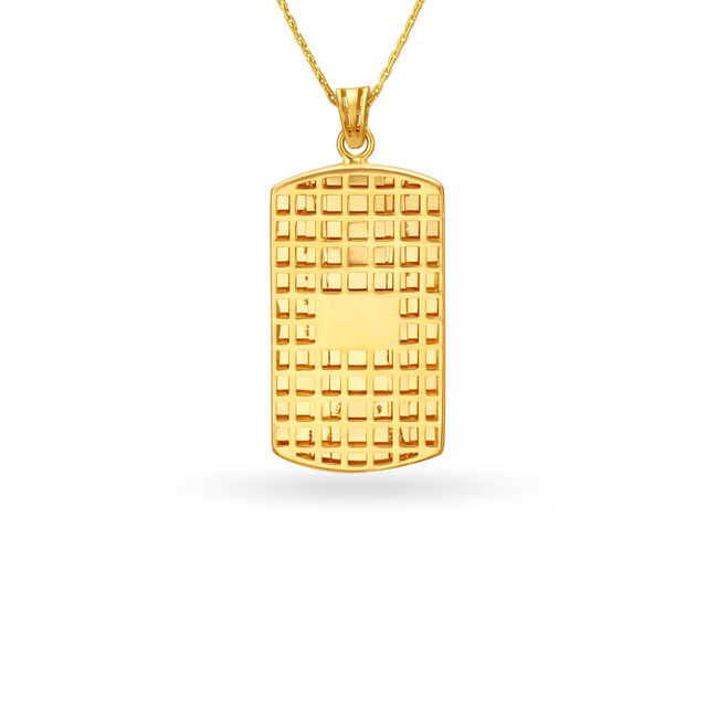 Engaging Gold Pendant with Carved Circles For Men,,hi-res image number null