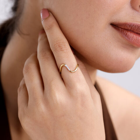 Modern Contour Diamond Ring