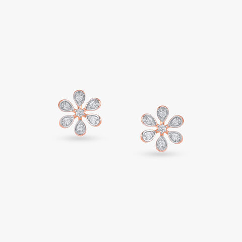 Petal Bloom Diamond Stud Earrings