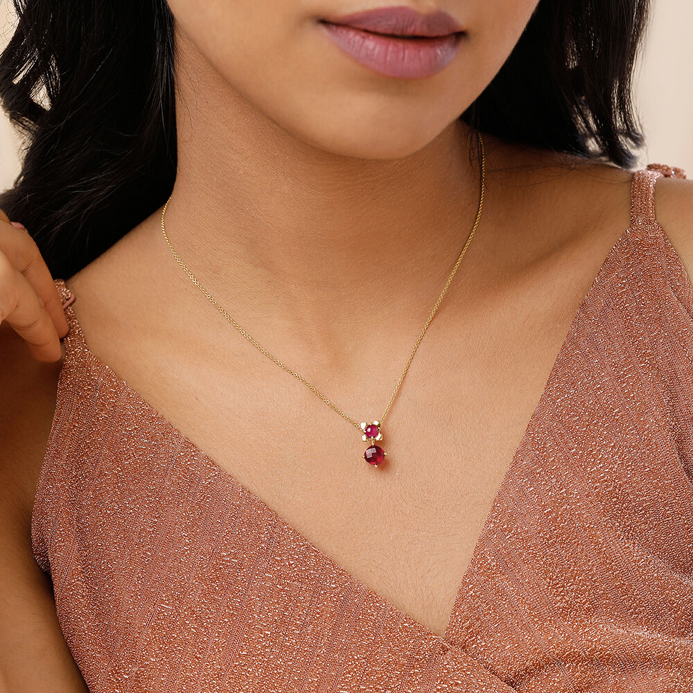 Tanishq ruby pendant new arrivals