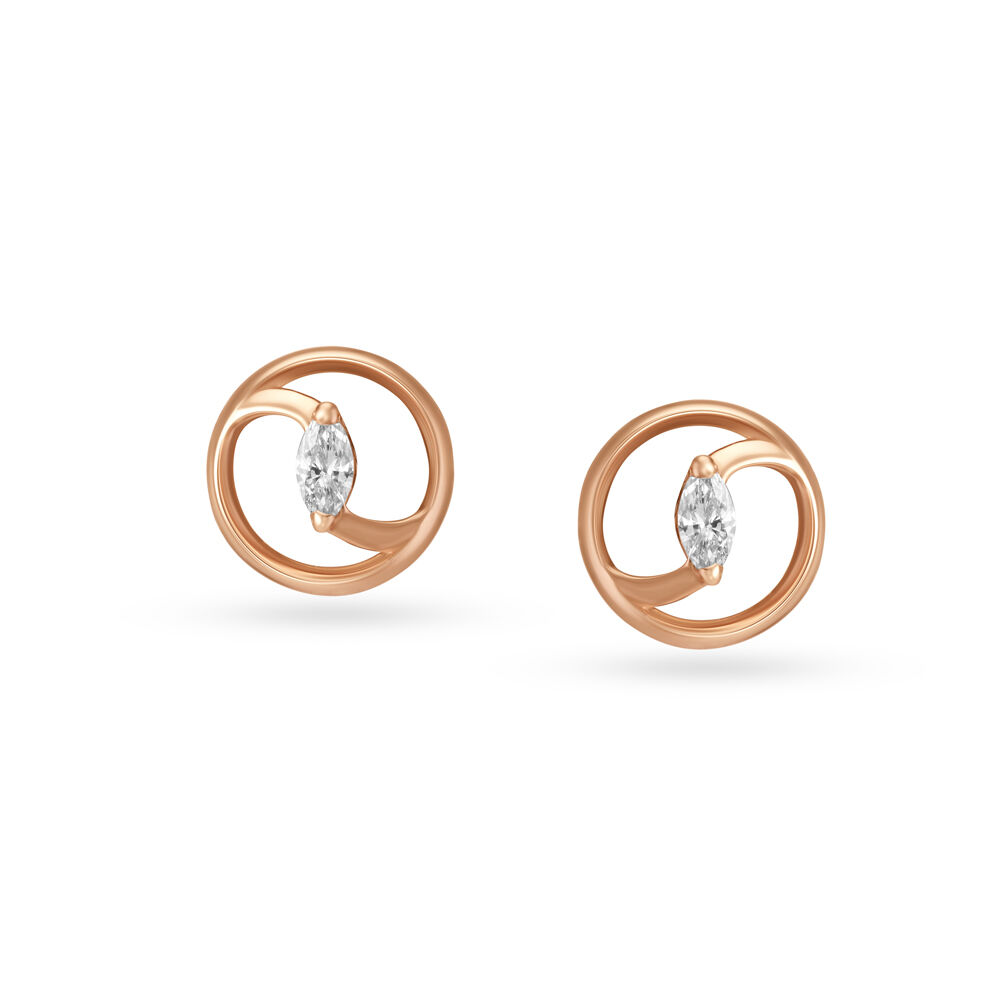 Cute Diamond Stud Earrings in Rose Gold for Kids Tanishq Online Store