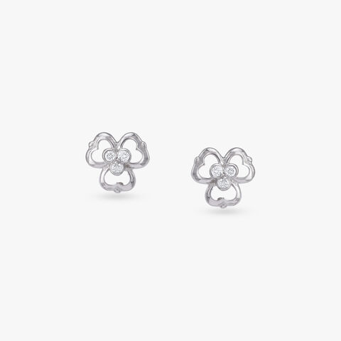 Floral Spark Diamond Stud Earrings