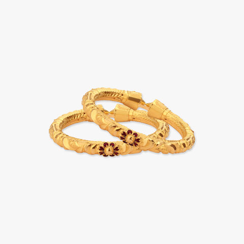 Intricate Naksha Gala Bala Gold Bangles
