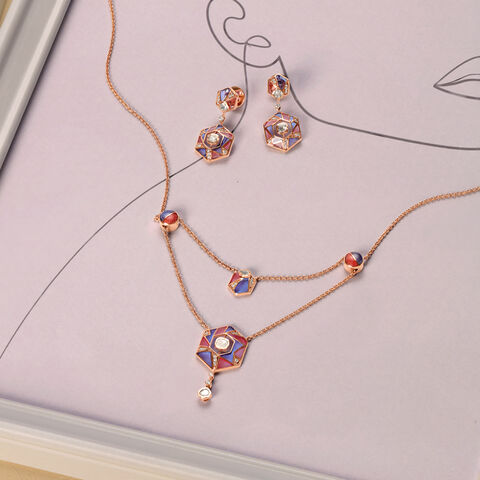 Hexagonal Swirl Necklace Set