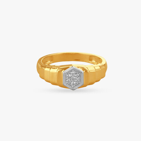 Hexagonal Prestige Diamond Finger Ring for Men