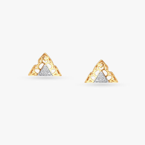 Geo Chic Diamond Stud Earrings