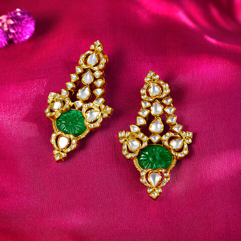 Majestic Aura Gold Drop Earrings