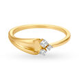 14KT Gold Ring For Women In Unique Design With Three Diamonds,,hi-res image number null