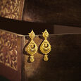 Captivating Floral Gold Drop Earrings,,hi-res image number null