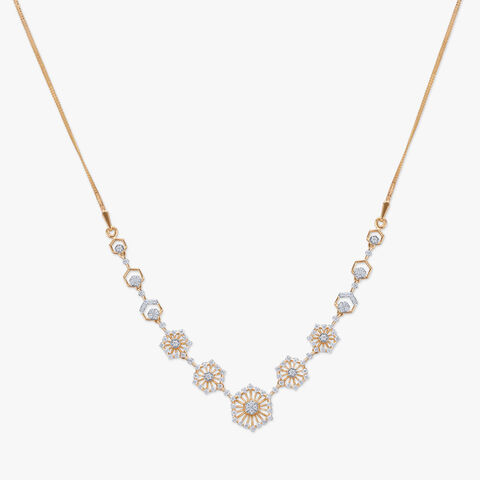 Lustrous Starburst Diamond Necklace Set