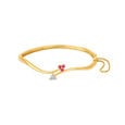 Floral Ruby and Diamond Gold Bangle,,hi-res image number null